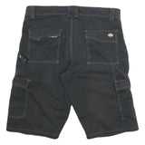 DICKIES Mens Black Cargo Workwear Shorts XL W33 Practical Multi Pocket