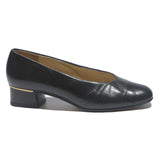 GABOR Womens Black Leather Pump Shoes UK 6 Classic Low Heel Elegant