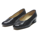 GABOR Womens Black Leather Pump Shoes UK 6 Classic Low Heel Elegant