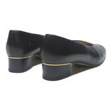 GABOR Womens Black Leather Pump Shoes UK 6 Classic Low Heel Elegant