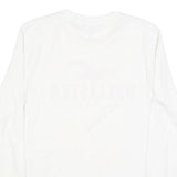 HOLLISTER Mens White & Red Graphic T-Shirt S Long Sleeve Crew Neck Cotton Blend