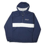 SPORT-TEK Mens Navy & White Pullover Hooded Zip Jacket L Nylon Plain Lightweight