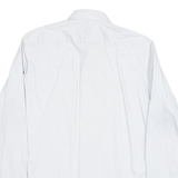 BOSS Mens Blue & White Shirt M Cotton Blend Long Sleeve Button Collar