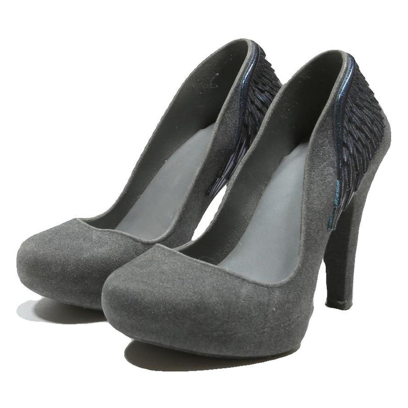 MELISSA Womens Grey Synthetic High Heels UK 4 Wing Detail Fashionable