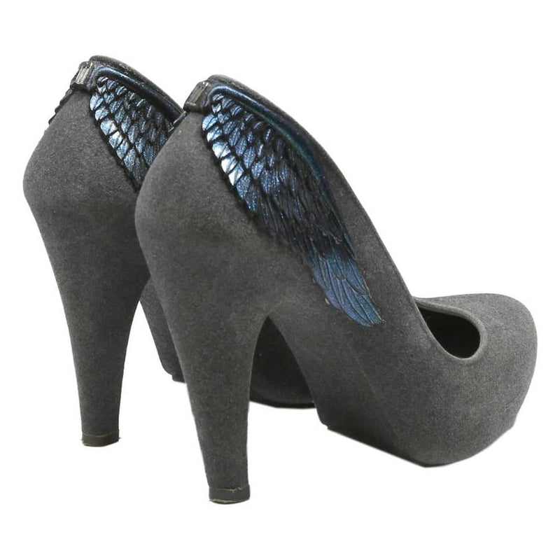 MELISSA Womens Grey Synthetic High Heels UK 4 Wing Detail Fashionable