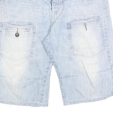 PETROL Mens Shorts Light Blue Denim Casual L W36 Cotton Blend Relaxed Fit