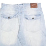 PETROL Mens Shorts Light Blue Denim Casual L W36 Cotton Blend Relaxed Fit