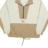 NIKE Mens Beige & Cream Zip Hooded Jacket S Polyester Blend Colourblock