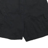 WOOLRICH Mens Black Cargo Shorts L W30 Casual Cotton Blend Button Closure