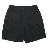 WOOLRICH Mens Black Cargo Shorts L W30 Casual Cotton Blend Button Closure