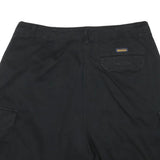 WOOLRICH Mens Black Cargo Shorts L W30 Casual Cotton Blend Button Closure