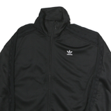 ADIDAS Womens Black Track Jacket UK 14 Polyester Zip Up Casual Sportswear