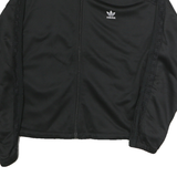 ADIDAS Womens Black Track Jacket UK 14 Polyester Zip Up Casual Sportswear