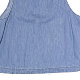 GAP Womens Blue Sleeveless V-Neck Cotton Blend Top L Casual Summer Shirt