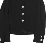 LAUREN RALPH LAUREN Womens Black Classic Cotton Jacket UK 6 Button Blazer