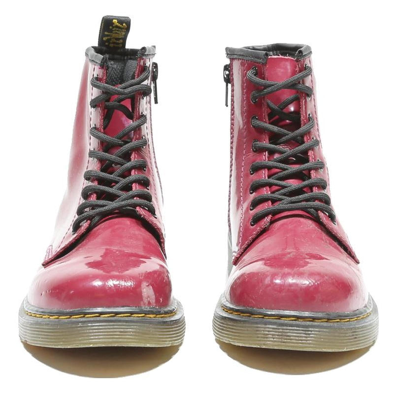 DR MARTENS 1460 Girls Lace-Up Boots Red Leather UK 2.5 Durable Comfortable