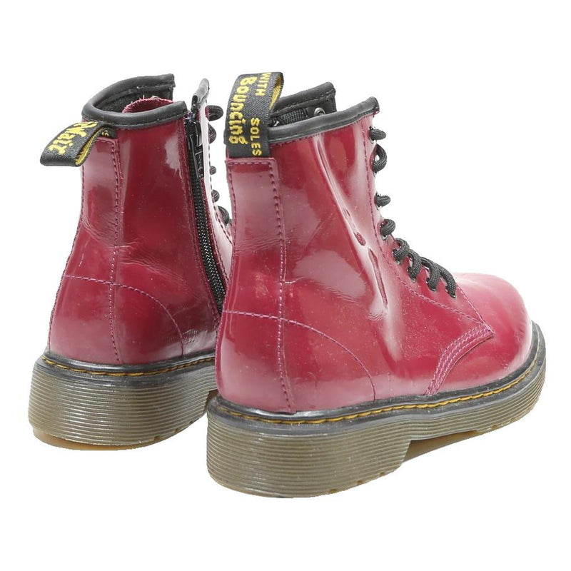 DR MARTENS 1460 Girls Lace-Up Boots Red Leather UK 2.5 Durable Comfortable