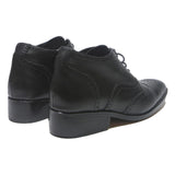 Mens Black Leather Brogue Ankle Boots UK 7.5 Classic Wingtip Design Lace-Up