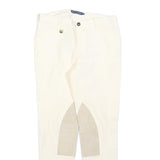 RALPH LAUREN Womens Cotton Blend White Slim Straight Trousers W28 L28 Zip