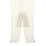 RALPH LAUREN Womens Cotton Blend White Slim Straight Trousers W28 L28 Zip