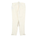 RALPH LAUREN Womens Cotton Blend White Slim Straight Trousers W28 L28 Zip