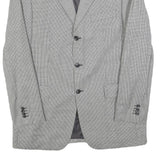 PIATTELLI Mens Grey Wool Classic Jacket M Woven Button Closure