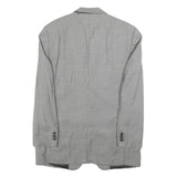 PIATTELLI Mens Grey Wool Classic Jacket M Woven Button Closure