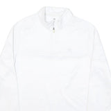 CALVIN KLEIN Mens White 1/4 Zip Sweatshirt S Polyester Blend Pullover