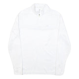 CALVIN KLEIN Mens White 1/4 Zip Sweatshirt S Polyester Blend Pullover