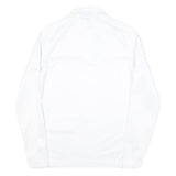 CALVIN KLEIN Mens White 1/4 Zip Sweatshirt S Polyester Blend Pullover