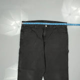 Dickies Carpenter Trousers - 38W 32L Black Cotton