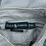 Ralph Lauren Striped Short Sleeve Shirt - XL Blue Cotton