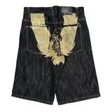 Evolution Graphic Denim Shorts - 34W 13L Dark Wash Cotton Blend