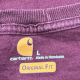 Carhartt T-Shirt - Large Burgundy Cotton