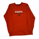 Chaps Ralph Lauren Graphic Long Sleeve T-Shirt - Large Orange Cotton