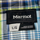 Marmot Checked Short Sleeve Shirt - Large Blue Cotton