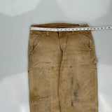 Carhartt Double Knee Carpenter Trousers - 32W 30L Brown Cotton