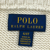 Age 4 Polo By Ralph Lauren 1/4 Zip - XS Cream Cotton