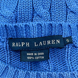 Ralph Lauren Cable Knit Sweater - Small Blue Cotton