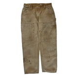 Carhartt Double Knee Carpenter Pants - 32W 31L Beige Cotton