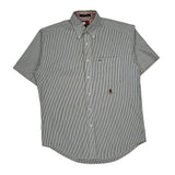 Tommy Hilfiger Striped Short Sleeve Shirt - Small Black & White Cotton