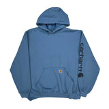 Carhartt Spellout Hoodie - XL Blue Cotton