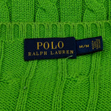 Polo By Ralph Lauren Cable Knit Sweater - Medium Green Cotton