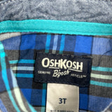Age 3 Oshkosh Checked Shirt - 2XS Blue Cotton