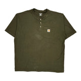 Carhartt Henley T-Shirt - XL Green Cotton