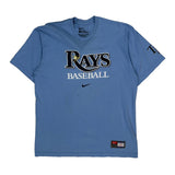 Rays Baseball Nike Graphic T-Shirt - Large Blue Cotton
