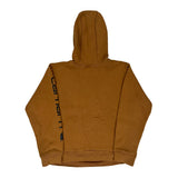Age 10-12 Carhartt Spellout Hoodie - Medium Brown Cotton
