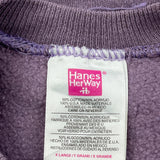 90S Blank Hanes Sweatshirt - XL Purple Cotton Blend