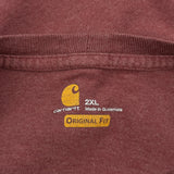 Carhartt Long Sleeve T-Shirt - 2XL Red Cotton