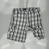 Lee Checked Cargo Shorts - 34W 10L Black Cotton